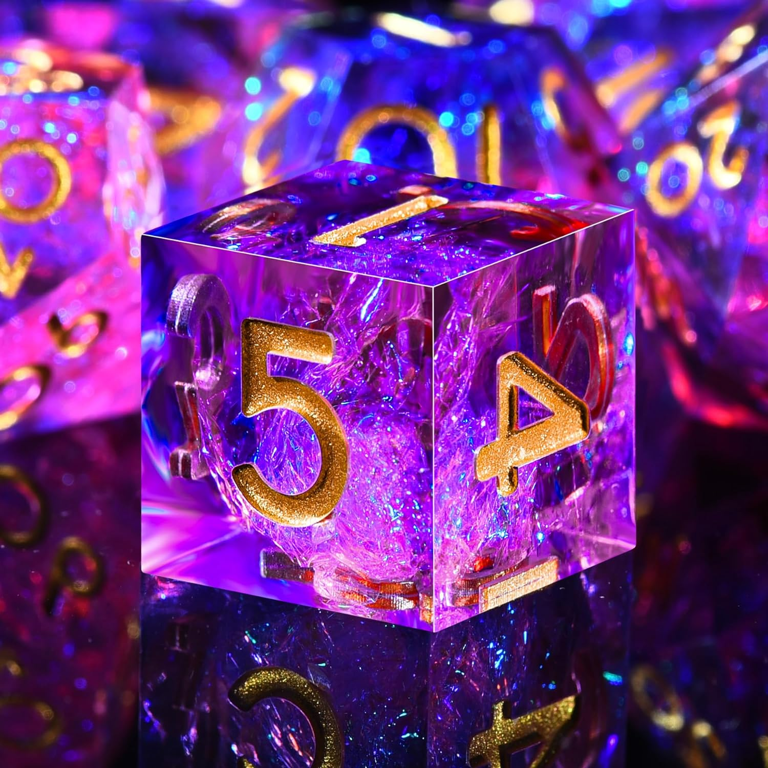 AUSTOR 7-Die DND Dice Set Handmade Sharp Edge Polyhedral Dice for Dungeons an... - Picture 23 of 29