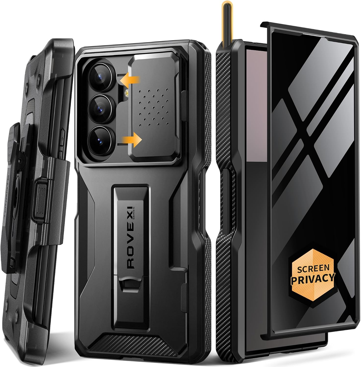for Z Fold 8 Ultra Case with Stylus & Pen Holder,Privacy Screen