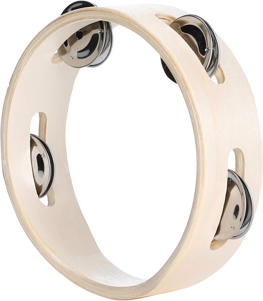 Tambourines for Kids Hand Held 6 Inch Tambourine Ring Metal Jingles Percussion Musical Educational Hand Instrument for KTV Party Kids Games (6 Inch Ring)