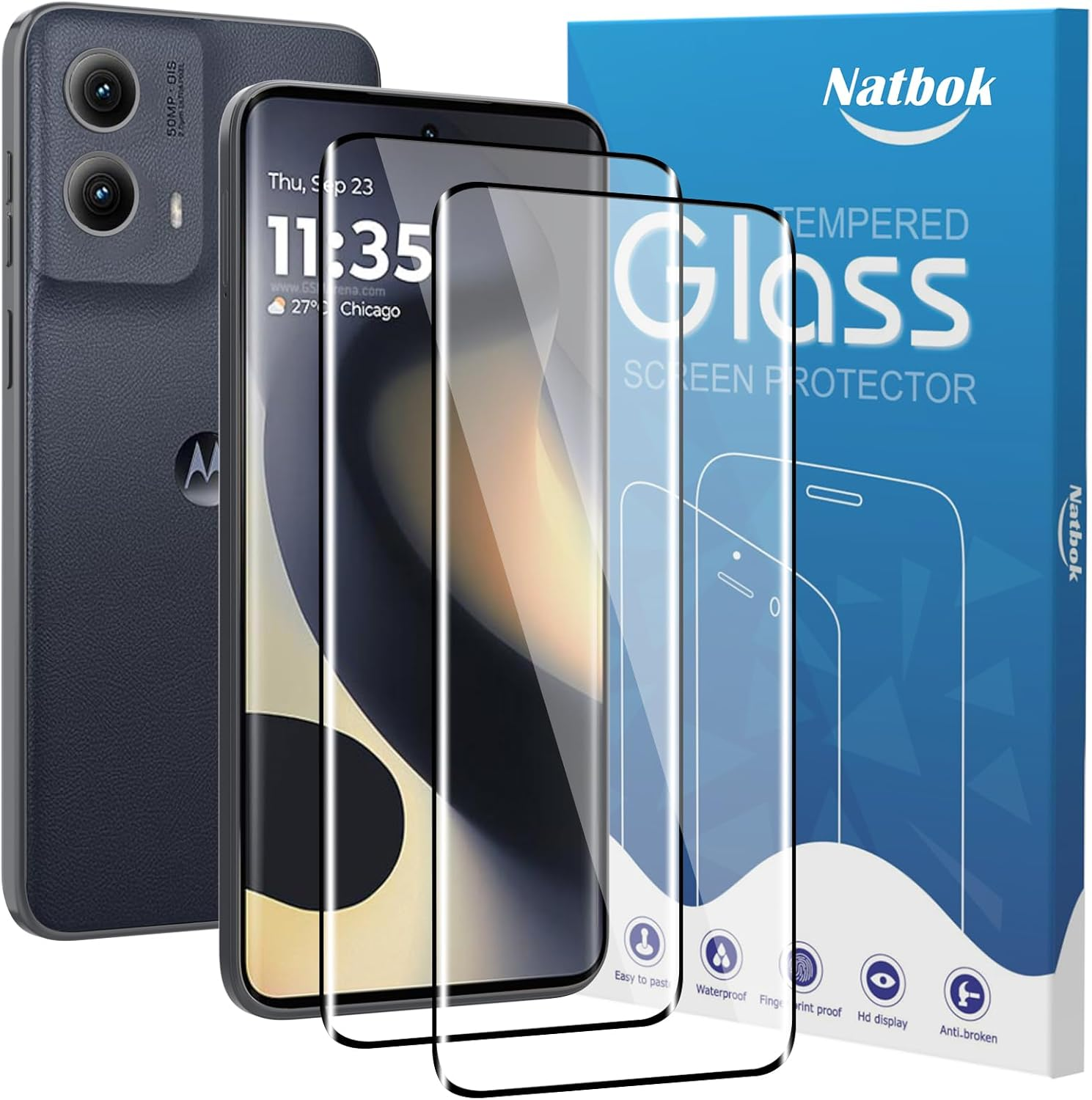 2 Pack 3D Compatible with Motorola Edge 2024/ Edge 2023 Screen Protector,3D Full Coverage 9H Tempered Glass Film,Hd Clear Scratch Resistant,Bubble-Free for Moto Edge 2024 Screen Protector