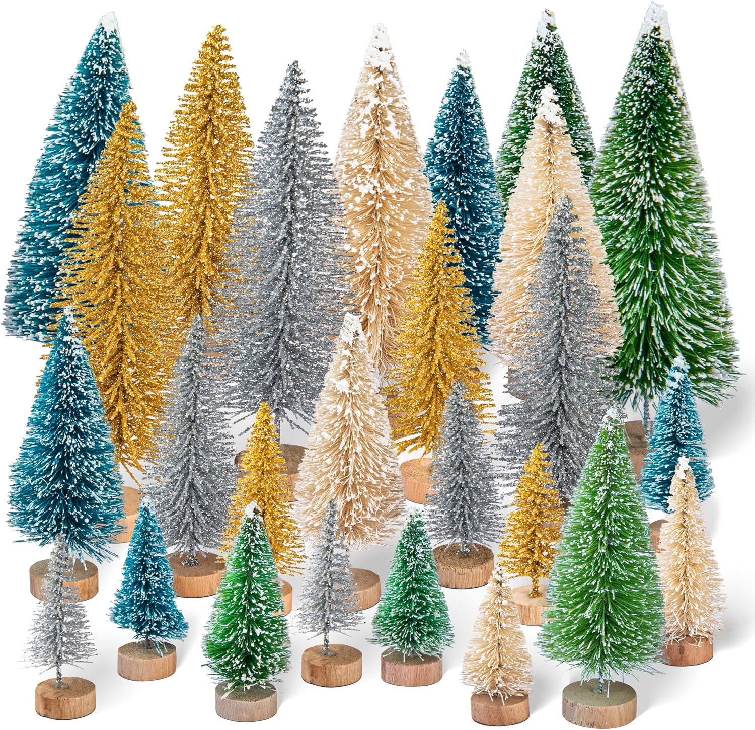 30 Pcs Mini Christmas Trees, Btowin VCF 3 Color Artificial Snow Frost Trees S... - Picture 12 of 13