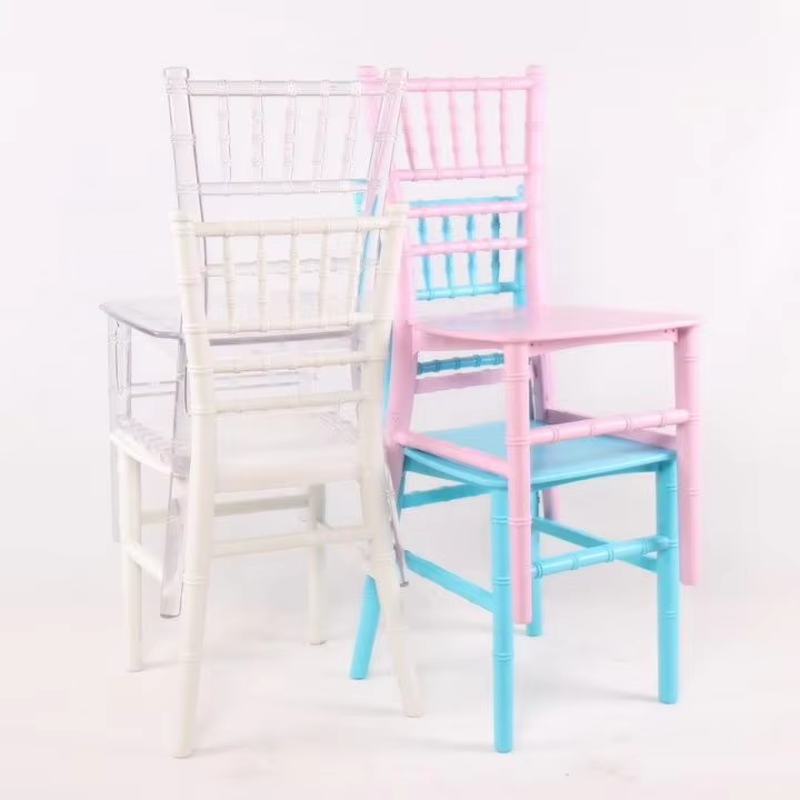 Banquet Acrylic Resin Chiavari Kids Blue Plastic Clear Chavari Children Chairs Wholesale Clear Wedding for Kid Modern 10 Pcs