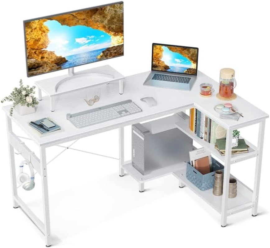 ODK L Shaped Computer Desk with Reversible Storage Shelves, L-Shaped Corner D... - Picture 14 of 14