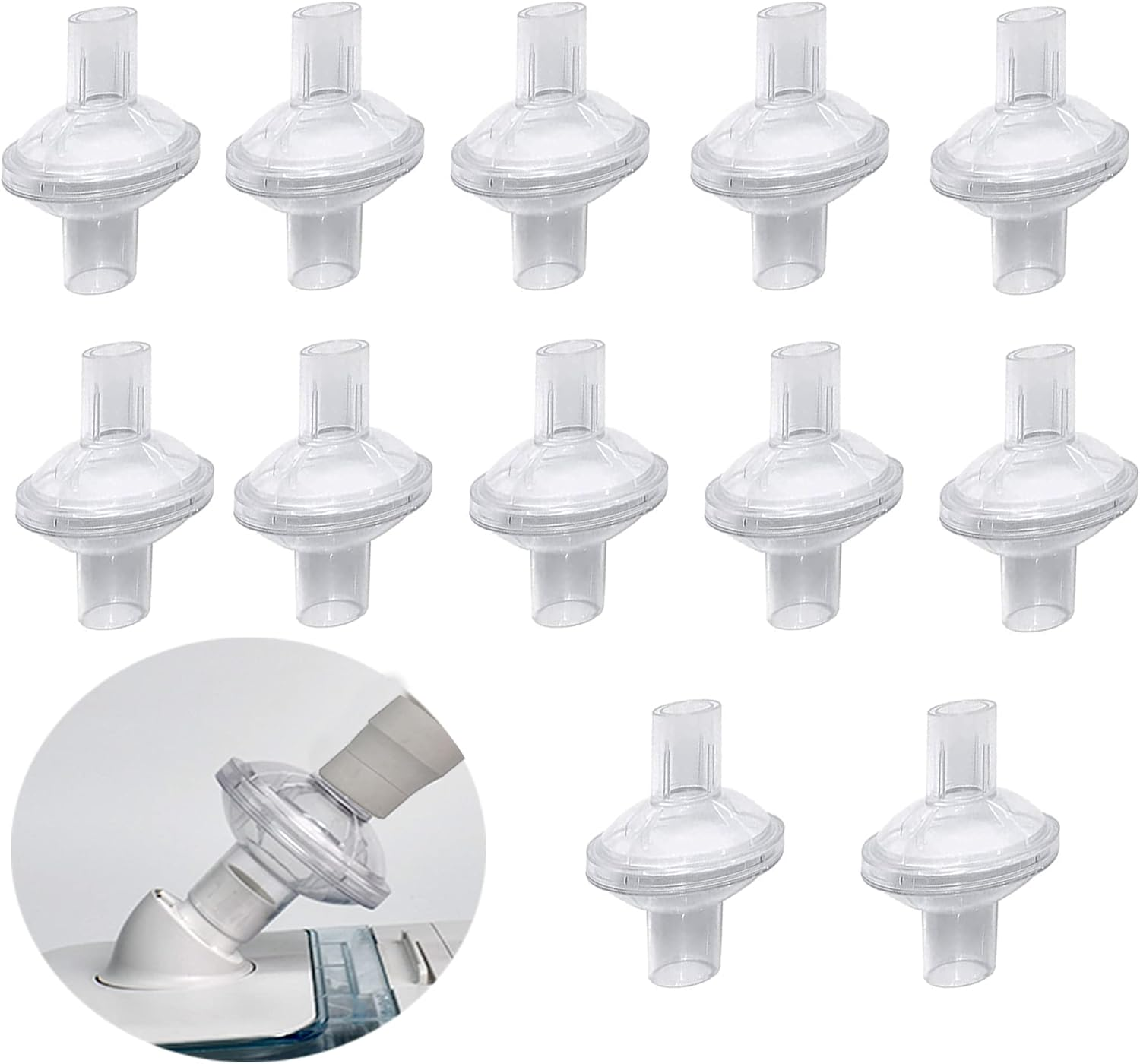 Filters for Cpap Machine - 12 Pcs Universal Cpap Filters Fit Inline Compatible with Resmed and Any Machine Size 22Mm and 25Mm Tube