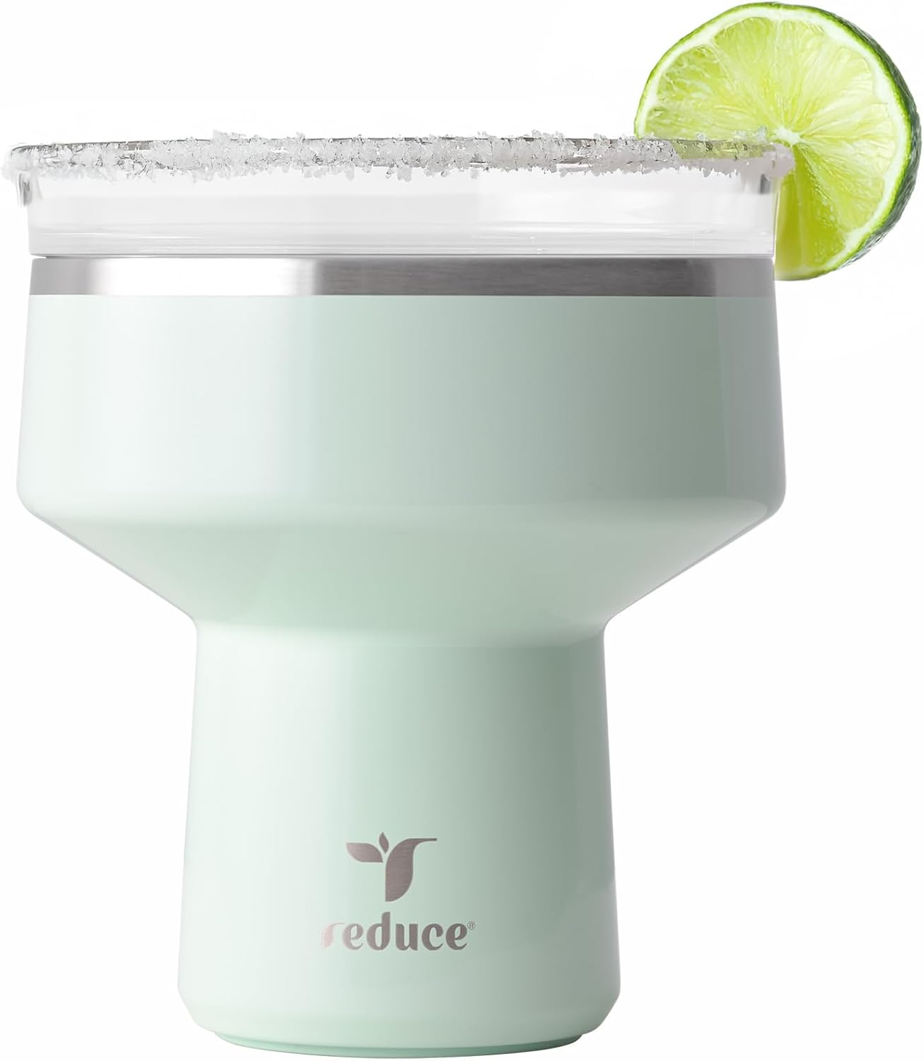 Saltini 16 Oz Cocktail Tumbler - Insulated Margarita Tumbler with Lid - Keeps Drinks Cold for 10 Hours - 360 Sippable Martini Glass Alternative - Shatterproof, Perfect for Parties - Sea Glass