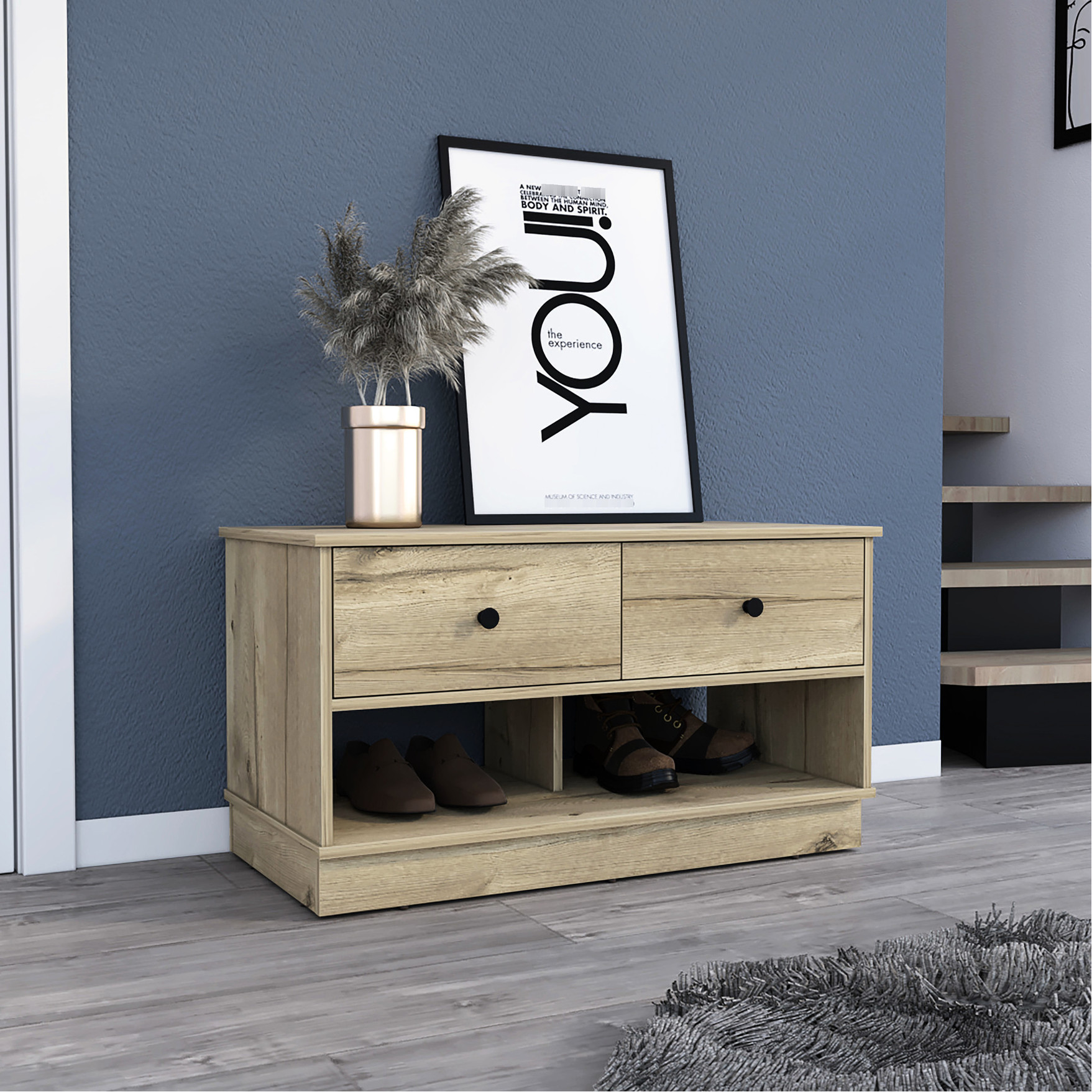 2 Shelves & 2 Drawers - Organize and Display - Bedroom - Enhance Interior Style