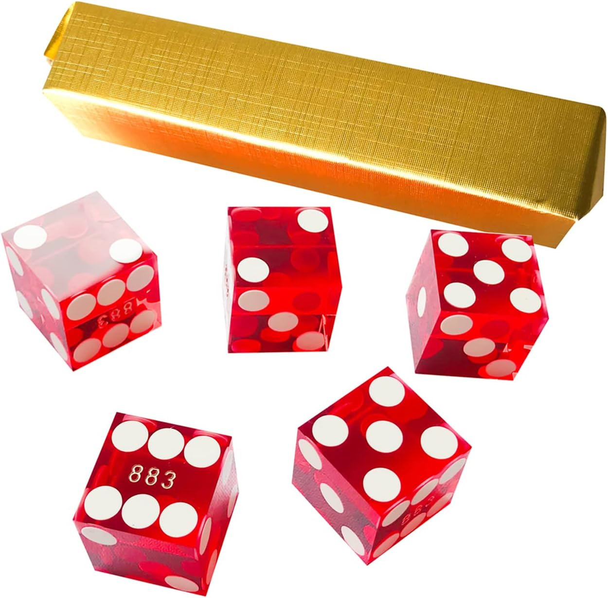 Yuanhe Set of 5 Grade AAA Precision 19Mm Serialized Casino Dice with Razor 