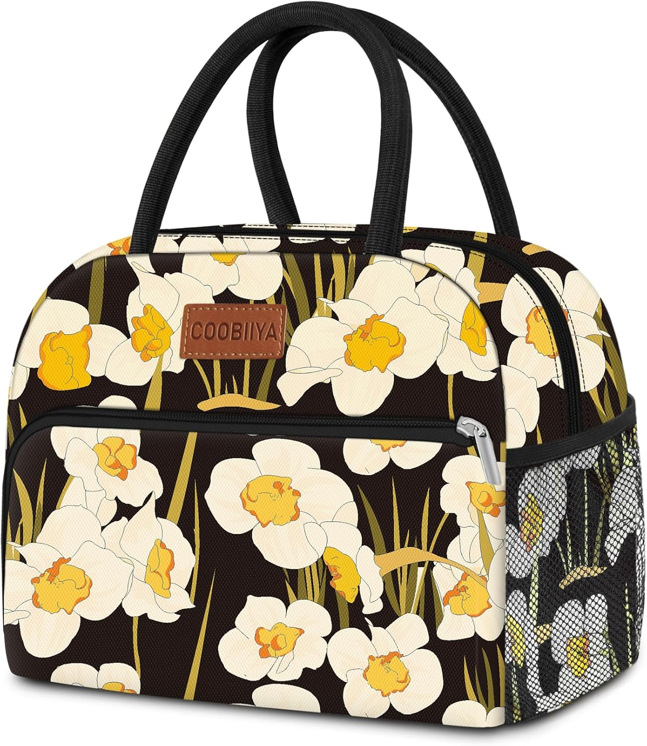 Lunch Bag Women, Daffodil Lunch Bag for Women Adult, Small Leakproof Cute Lunch Box Tote Large Capacity Reusable Insulated Cooler Lunch Container for Work/Office