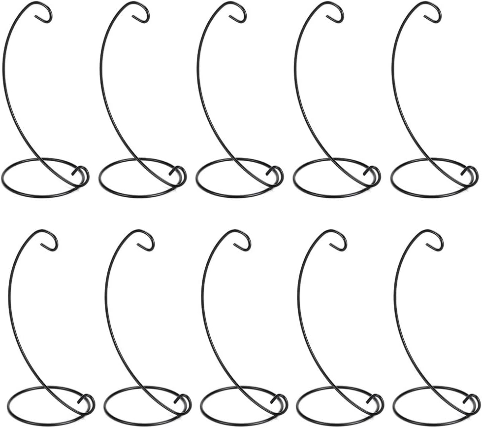 10 Packs of Ornament Display Stand Holder Iron Hanging Rack for Hanging Globe Air Plant Terrarium Witch Ball Bauble Home Party Craft