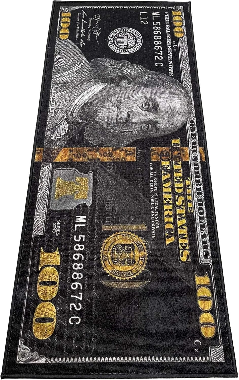 Black Money Rugs 100 Dollar Bill Area Rug Door Mat Runner for Living Room