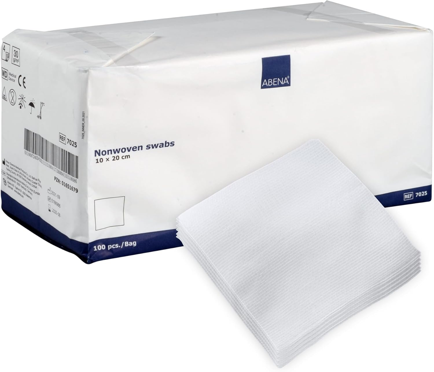 ABENA Gauze Pads, 10X20Cm, Pack of 100, Non-Sterile, Non-Adhesive Medical Swabs, Soft Absorbent Non-Woven Swabs for Injury Dressing, Skin Preparation & First Aid Use, Lint-Free Dressings for Wounds