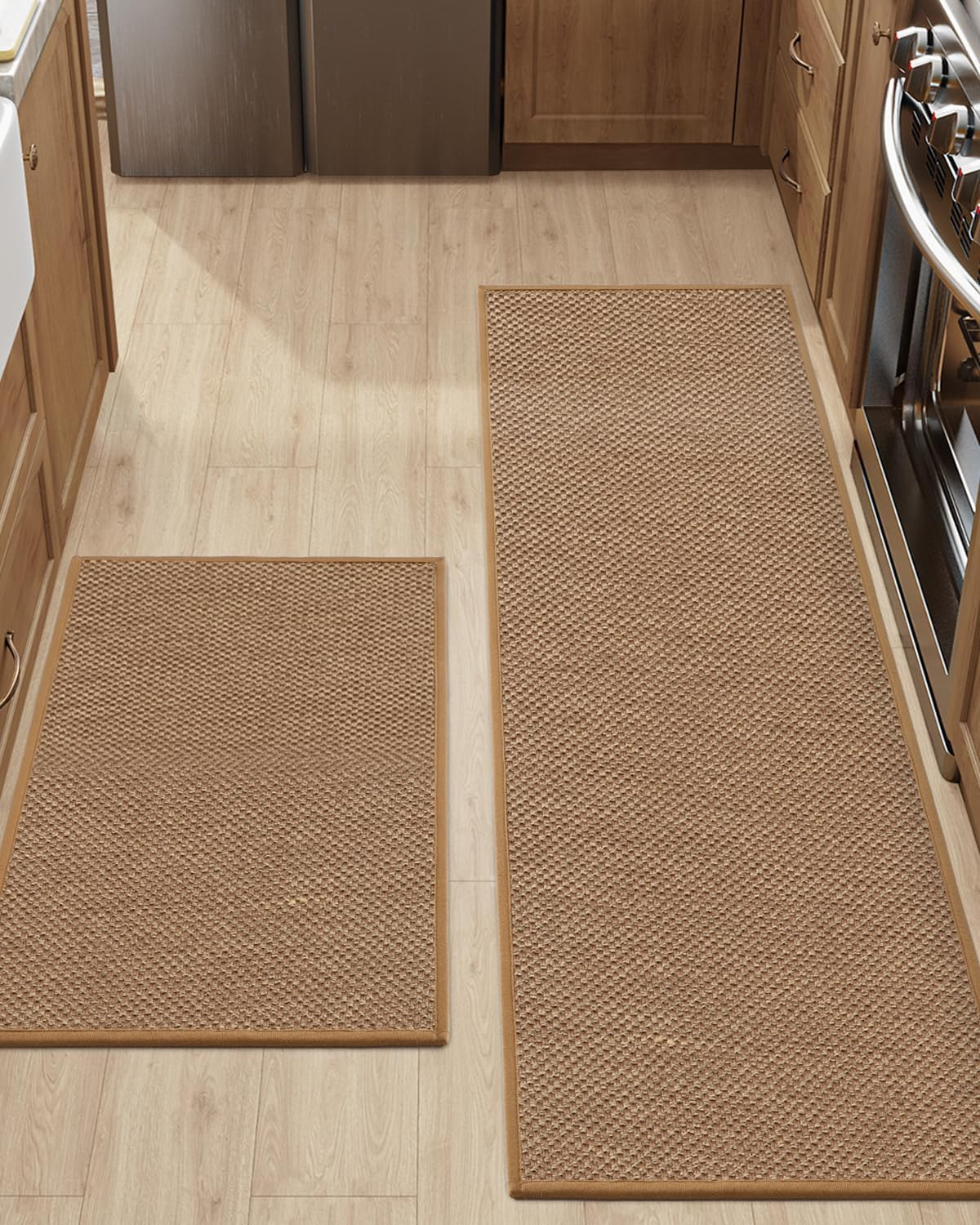 DEXI Kitchen Rugs and Mats for Floor, Non Slip Washable Absorbent Thin Woven ... - Picture 2 of 13