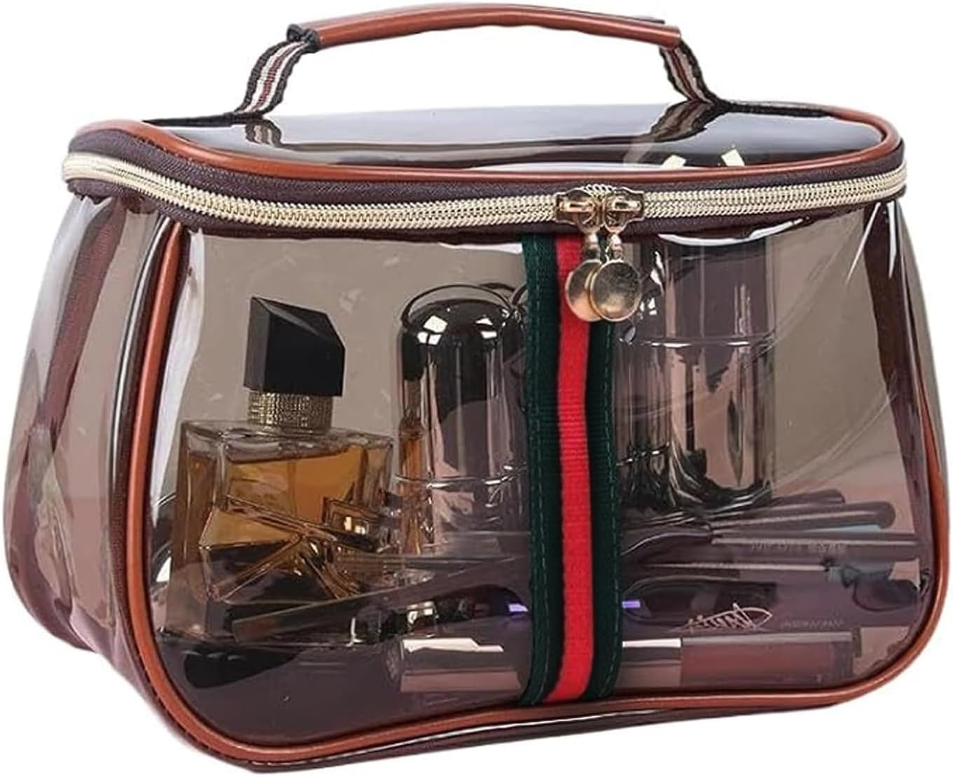 ANIS·KEBBR Large Waterproof Retro Vanity Bag – Transparent Cosmetic Organizer for Women