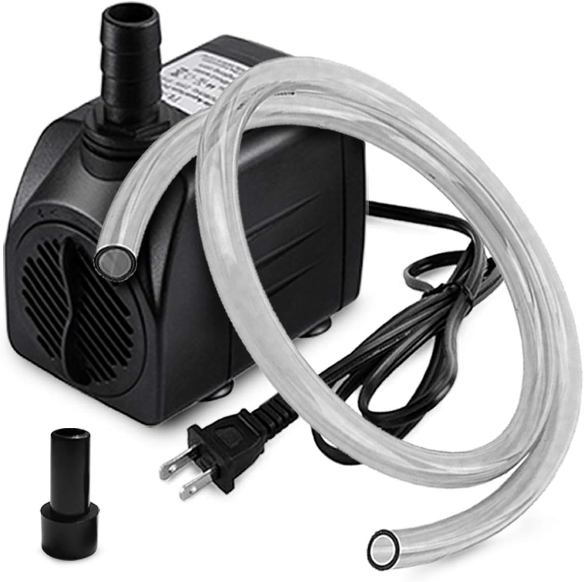 Small Fountain Pump, 160GPH Ultra Quiet Submersible Water Pump (600L/H, 10W) with 3.3 Ft Tubing for Aquariums, Fish Tank, Pond Fountain, Statuary, Water Feature, Indoor Fountains