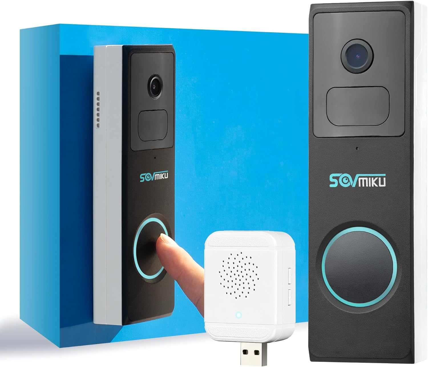 Vicohome D2A Home Surveillance Wireless Video Doorbell with Chime, Battery, Waterproof, Audible Alarm Easy to Setup,2.4Ghz Wi-Fi, Human Detection,Two Way Audio, Micro SD Slot, 180 Days Exchange Policy