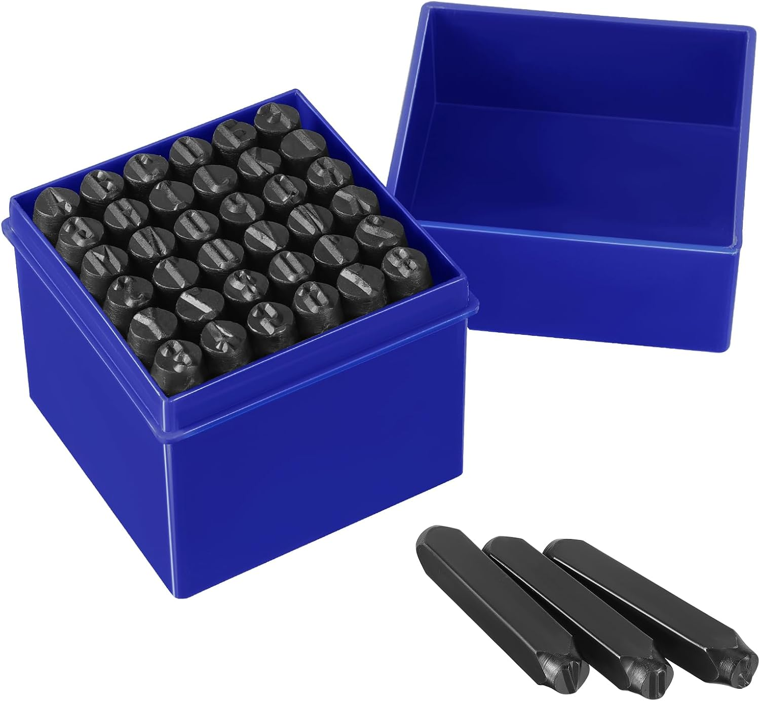 36 Stück Schlagzahlen Set, 8Mm Schlagbuchstaben Set, Alphabet A-Z Nummer 0-9, Schlagbuchstaben Metall, Schlagstempel Zahlen Zum Stempeln Von Metall Kunststoff Holz Leder