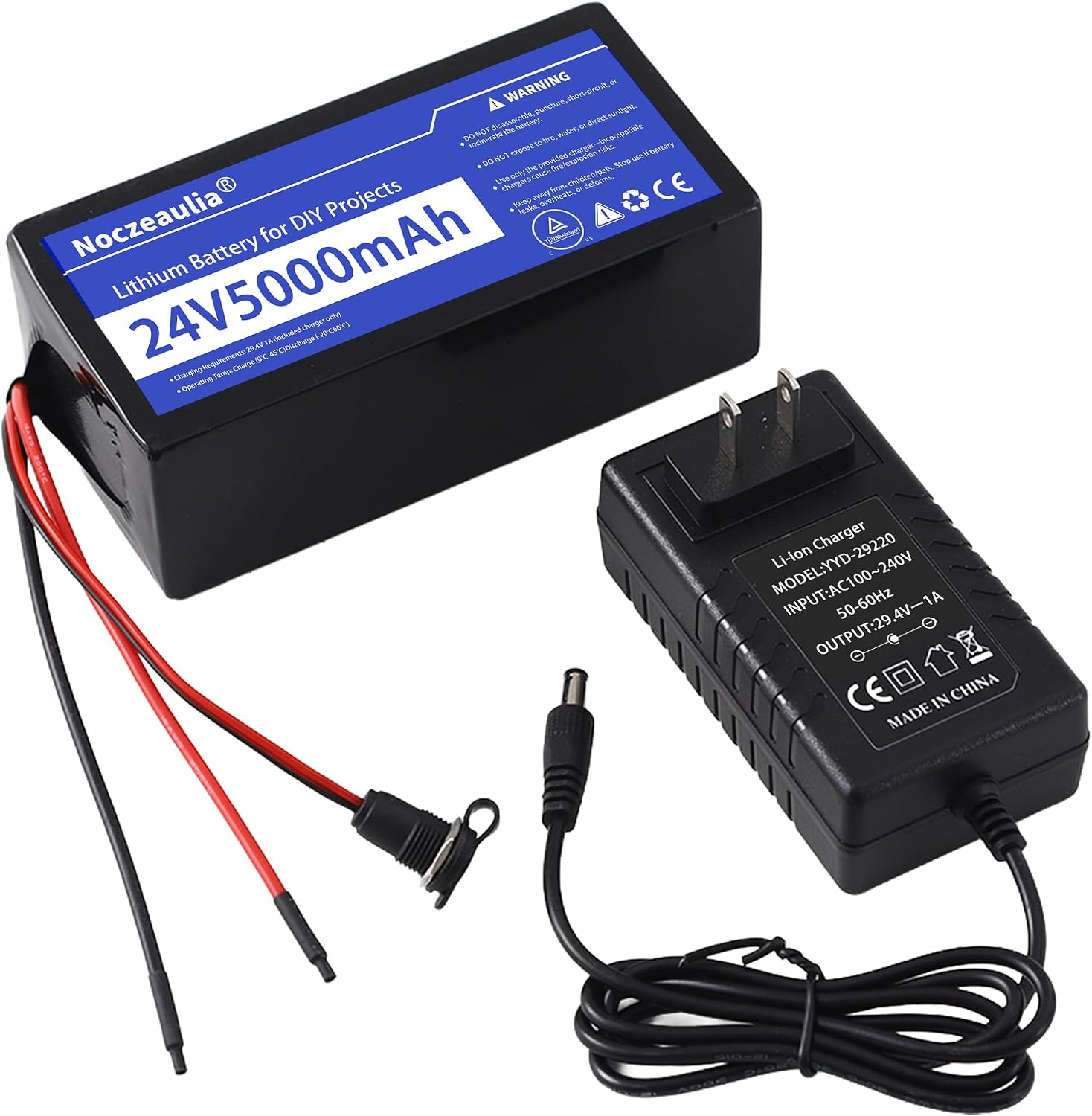 24V 5Ah Lithium Battery for Ride on Toys with 29.4V 1A Charger