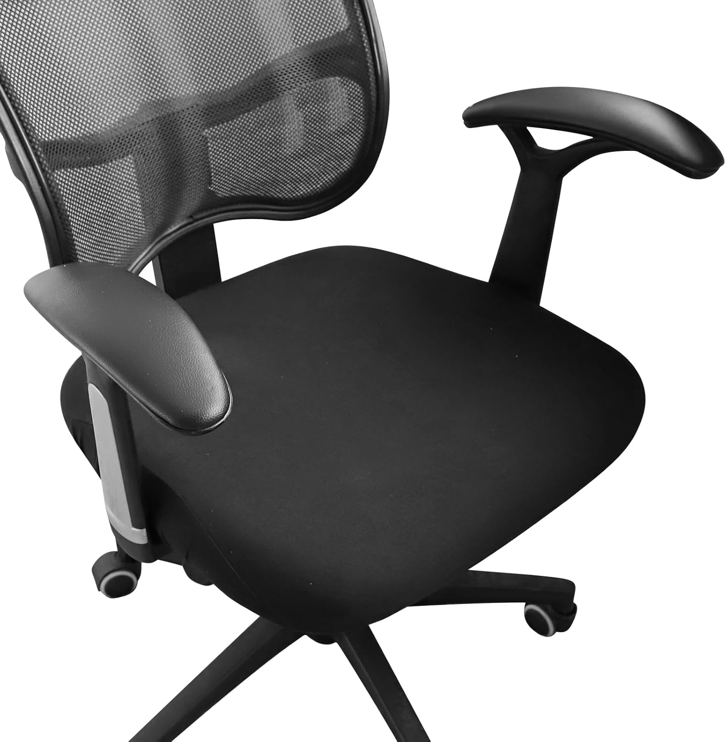 FORCHEER Office Chair Seat Covers Spandex Strech Computer Desk Chair Seat Cushion Slipcovers - Black