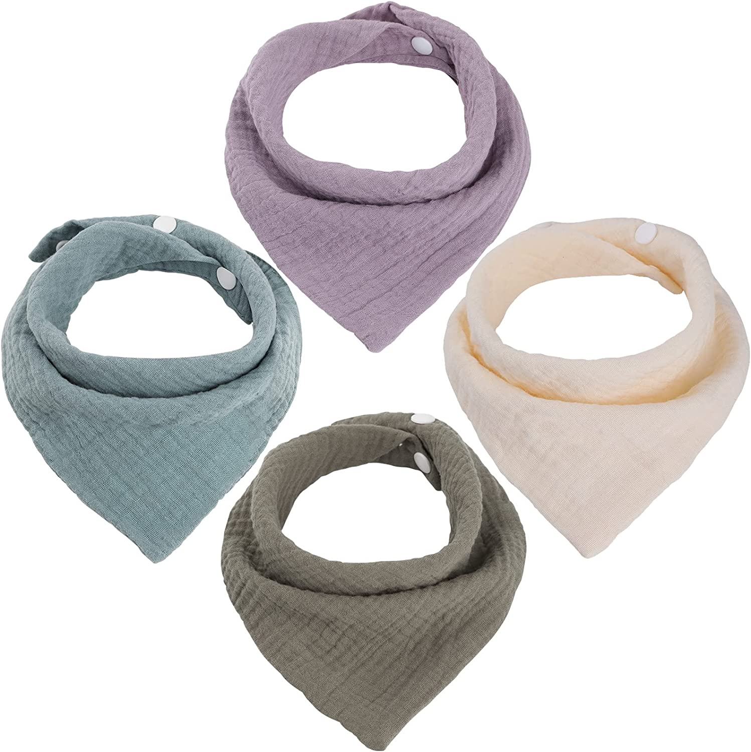 WD&CD Baby Bandana Drool Bib (4 Pack) Adjustable Absorbent Soft Snap Drool Bi... - Picture 11 of 16