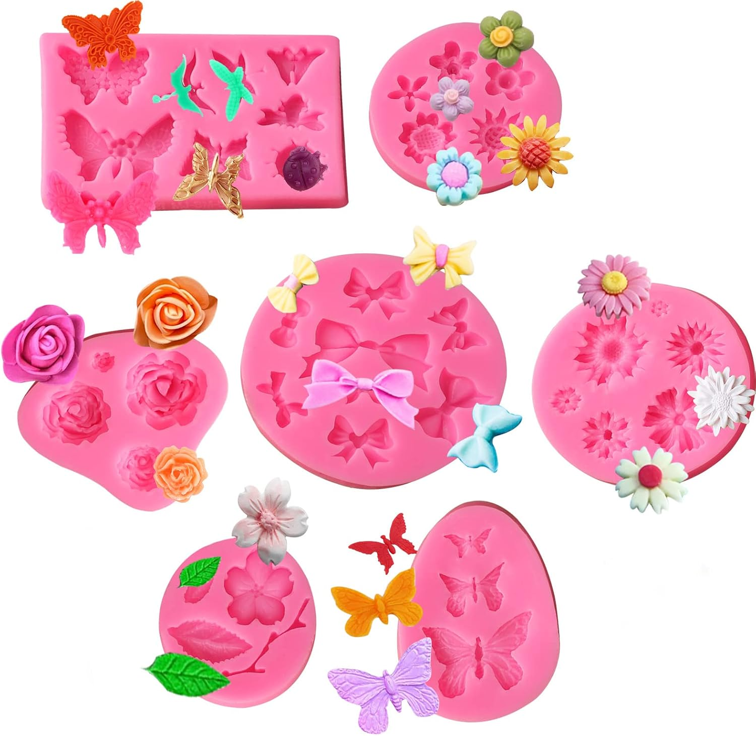 Silicone Mold Flower 8pcs Chocolate Fondant Polymer Clay Candy Gummy Mold,Ros... - Picture 9 of 14