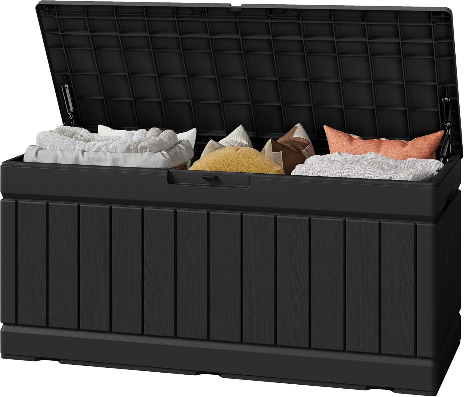 Caja de Almacenamiento para Exterior de 82 Galones Impermeable y con Llave Black