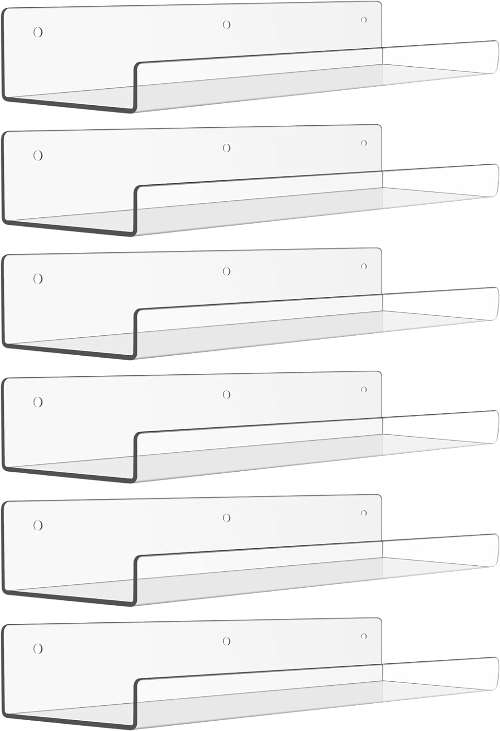 QEEIG 2-Pc Rustic Brown Floating Shelves - 16