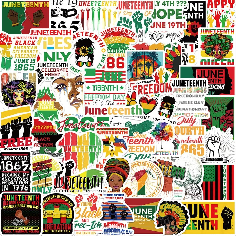 100 Pieces Black History Month Stickers, Waterproof Vinyl Stickers for Water