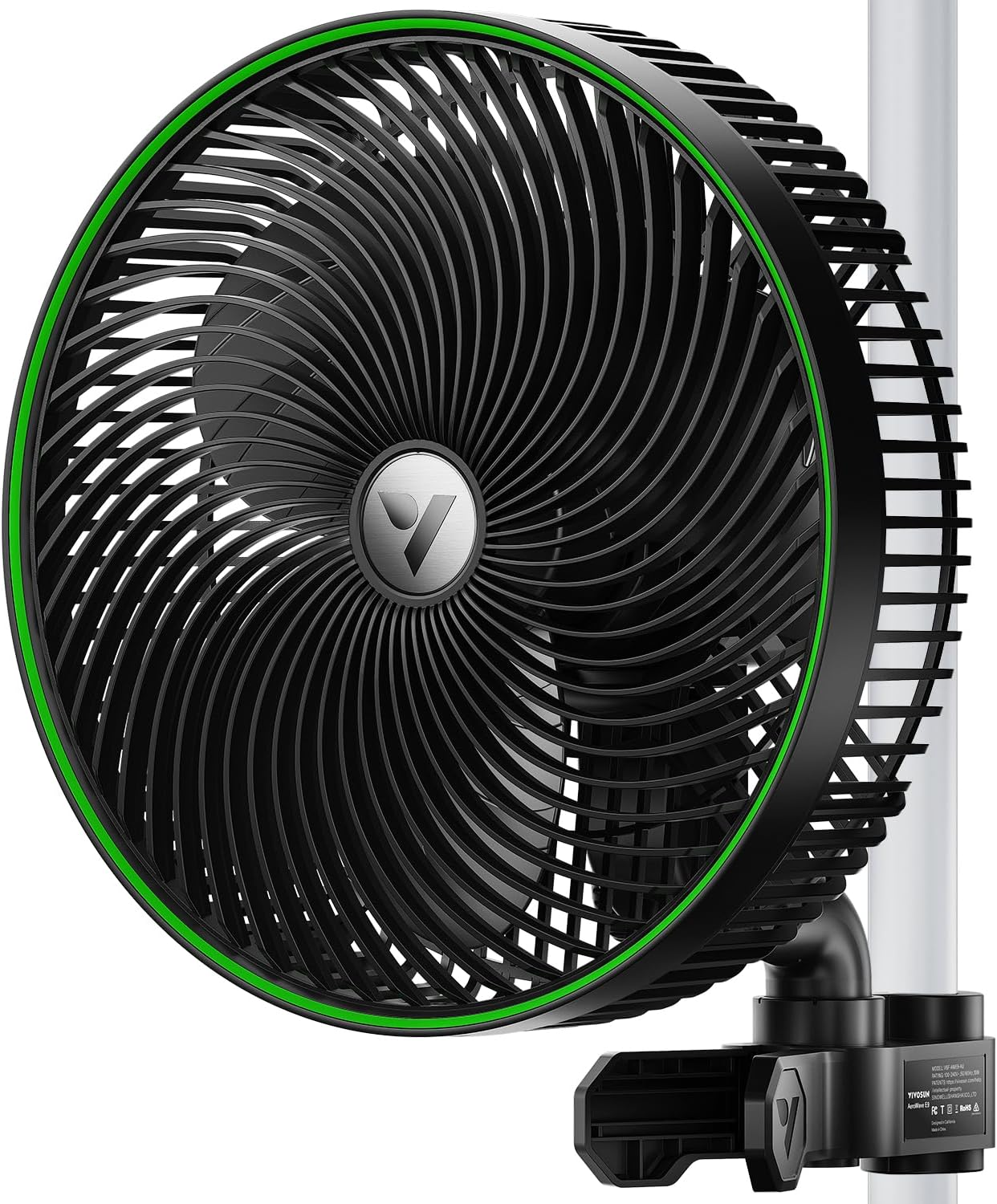Ventilador E9 Grow 9in Oscilante WiFi Motor EC IP54 Flujo Aire Silencioso
