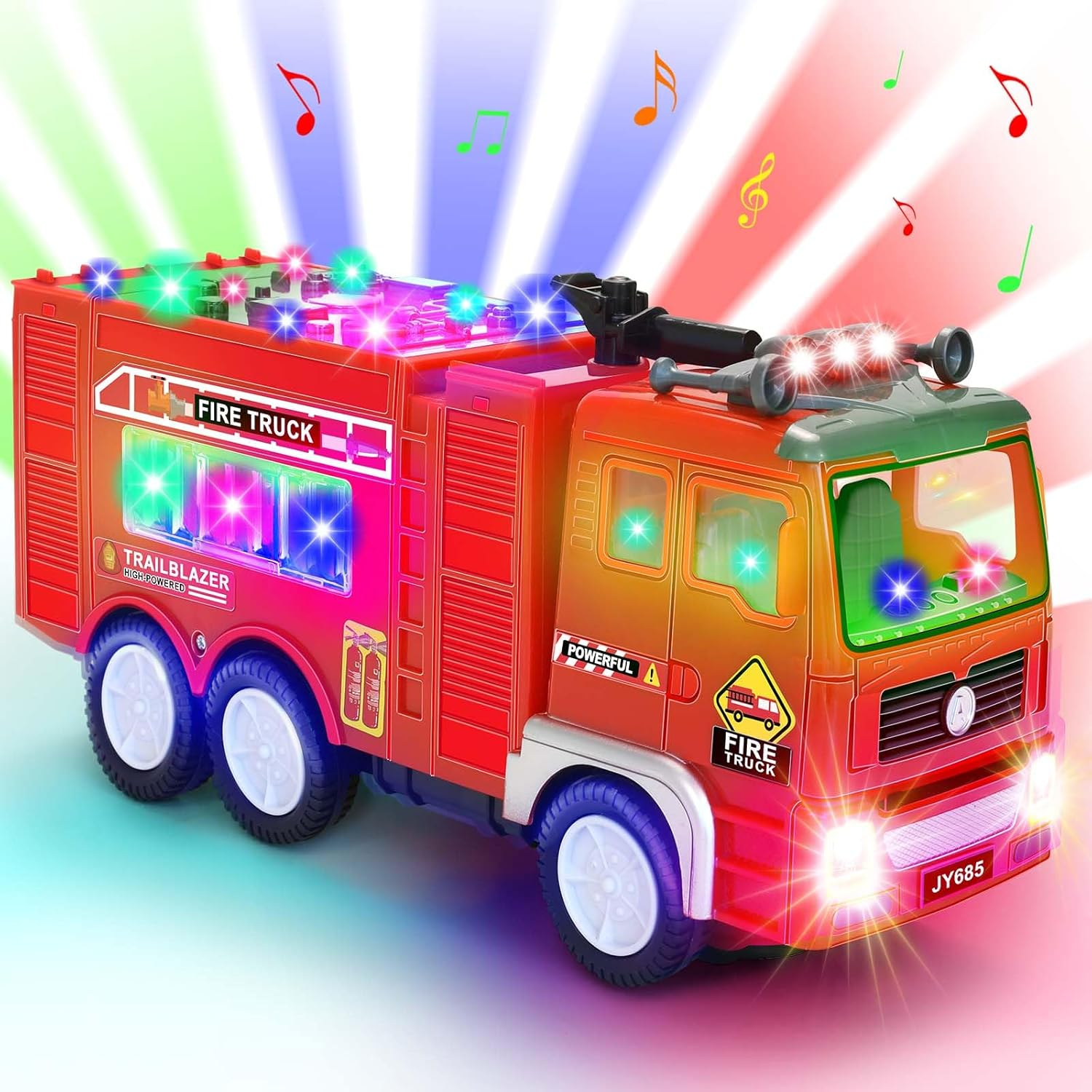 Fire Truck Toy with Music and 4D LED Light