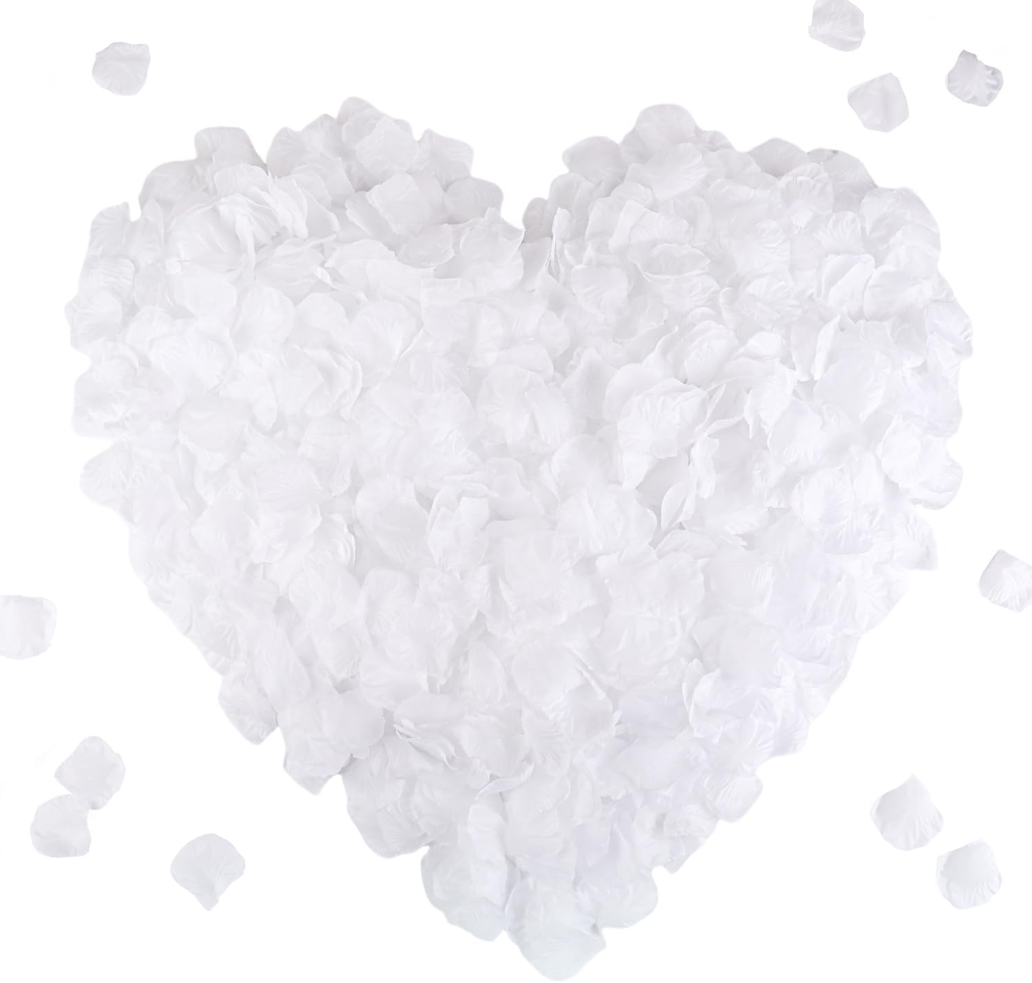 1500 PCS White Silk Rose Petals for Valentine's Day,Romantic Night,Wedding,Proposal Anniversary Flower Decorations(Separated,Scented)