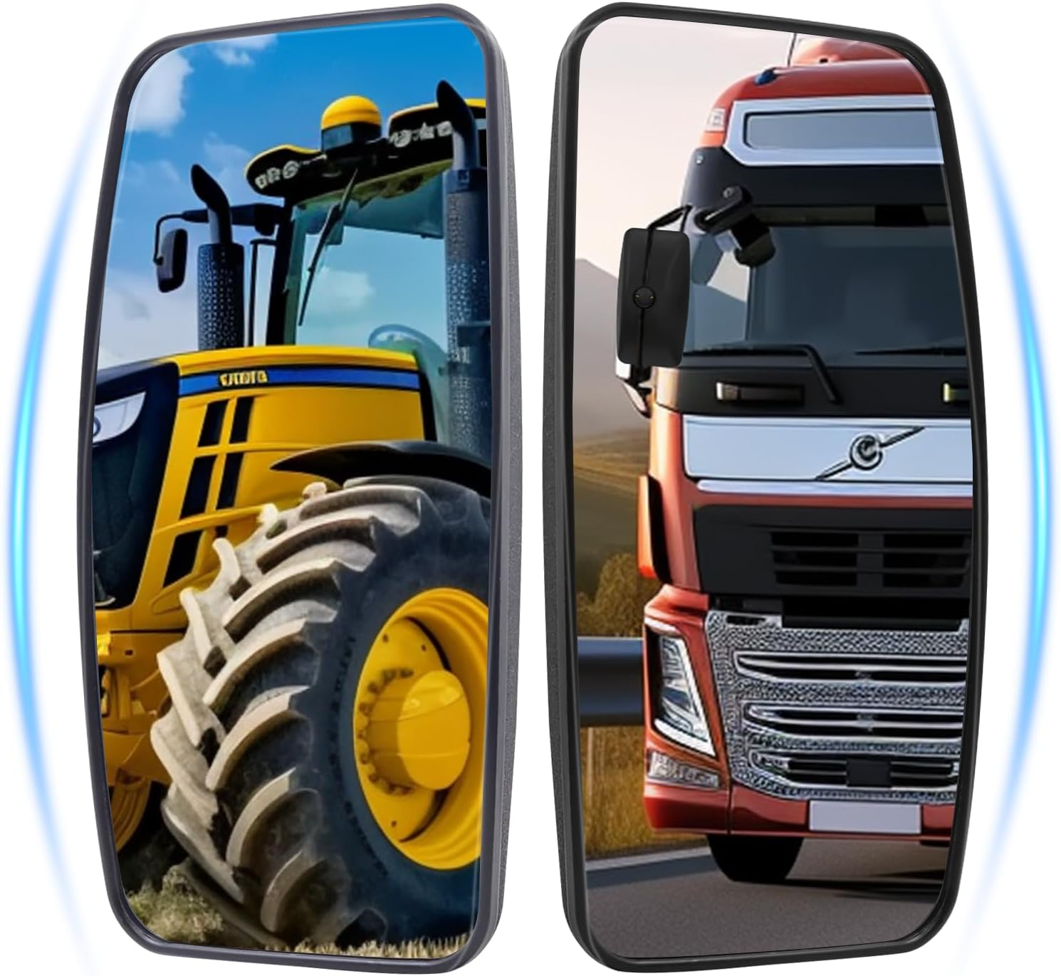 Truck Mirrors16X8.5Inch, Tractor Mirrors,Heavy Equipment Rear View Mirrors Compatible with Farm Excavator, Forklift, Trailer, RV, Offroad, Lorry, Dump Truck, Car, Motorhome, Plow(2Pcs)