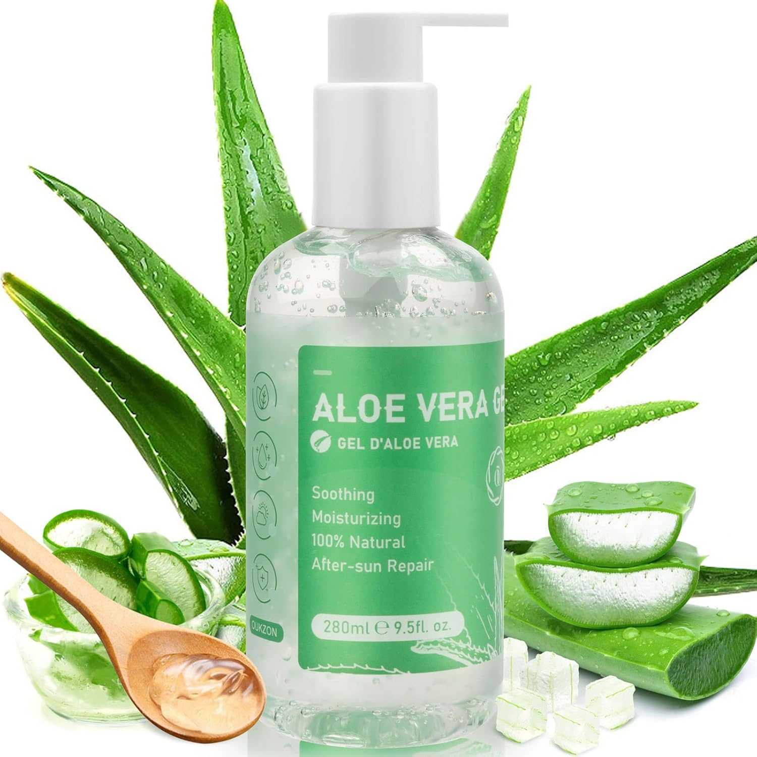 Aloe Vera Gel 100% Rein - 280Ml Aloe Vera Gel Fr Gesicht Krper Haarre,  Natrli | eBay.de