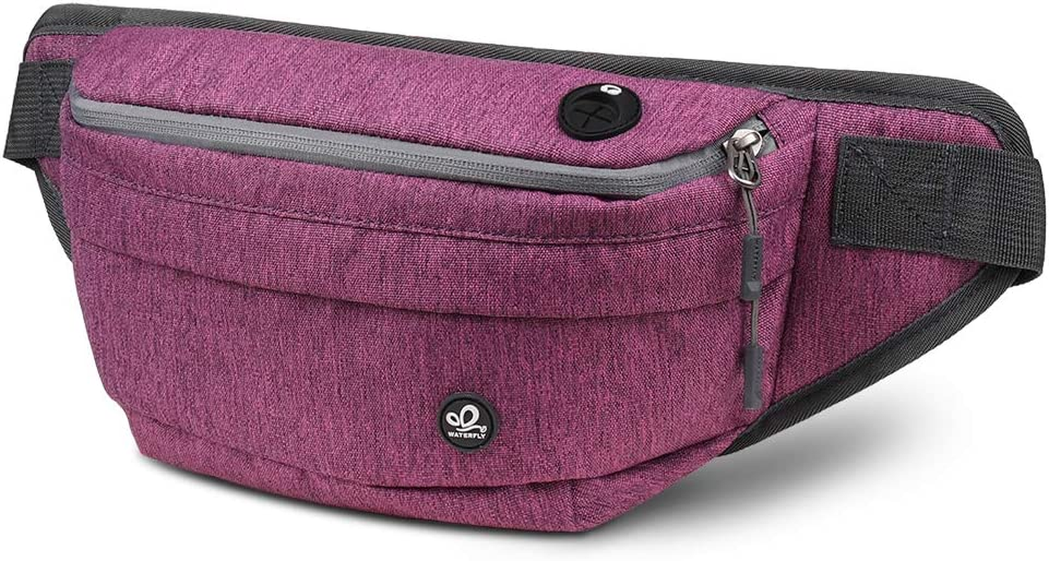 WATERFLY Fanny Pack for Men Women Water Resistant Large Hiking Waist Bag Pack Carrying All Phones for Running Walking Traveling