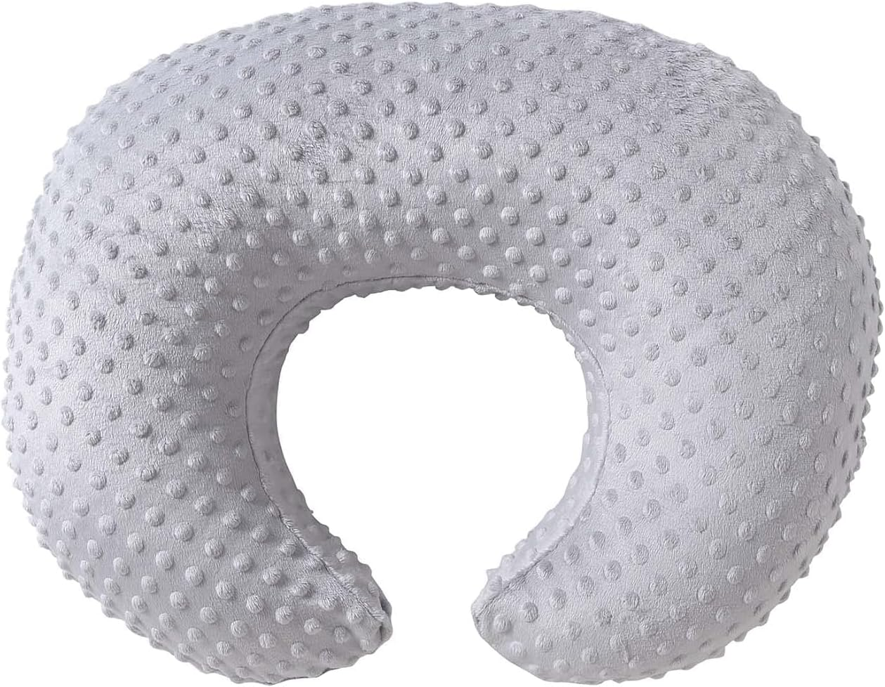 Nursing Pillow Cover Breastfeeding Pillow Cases Minky Dot Slipcover (White) - Picture 3 of 3
