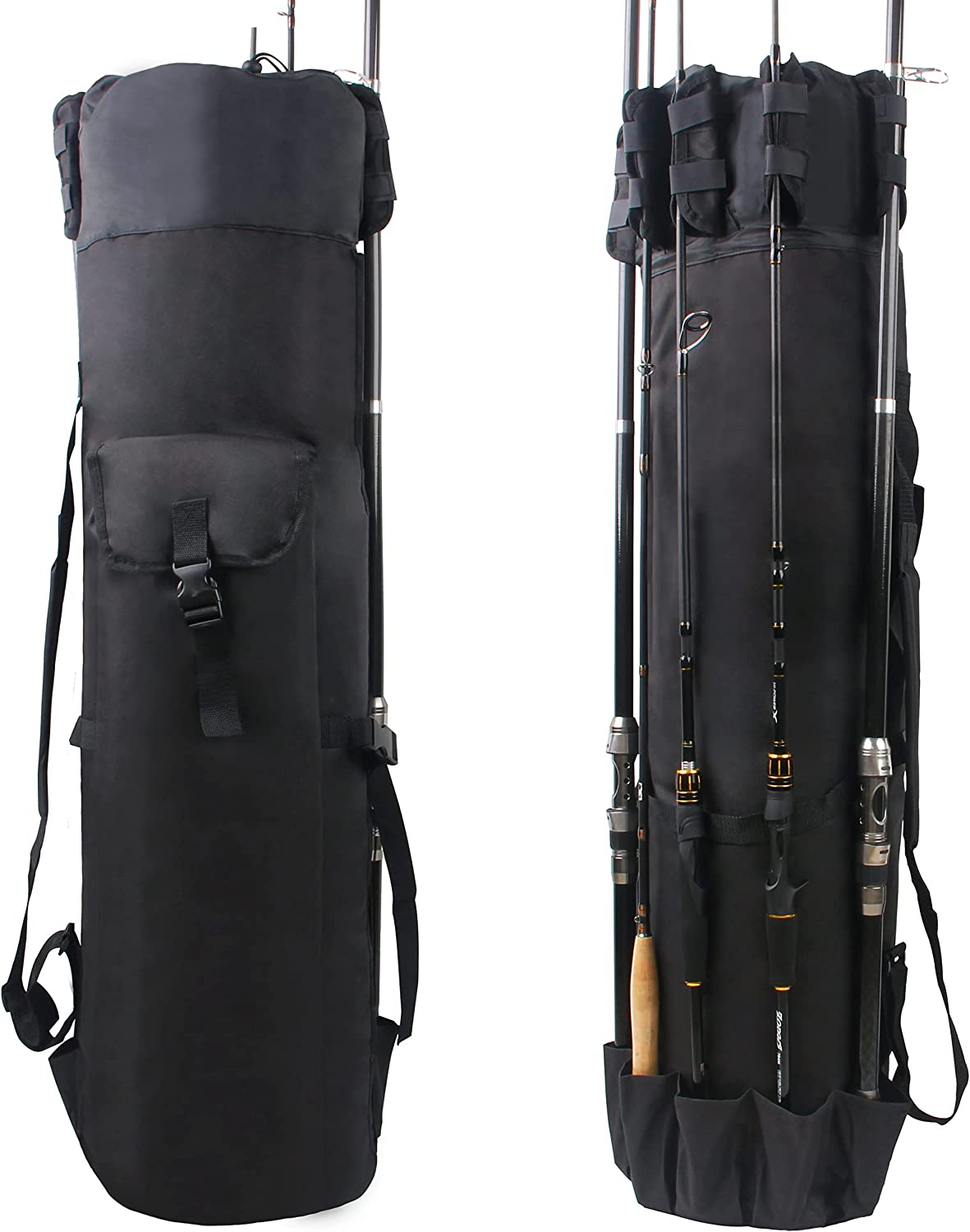 Fishing Rod Case Holder Bag 5 Pole Reel Travel Carrier Waterproof Gear  Storage | eBay