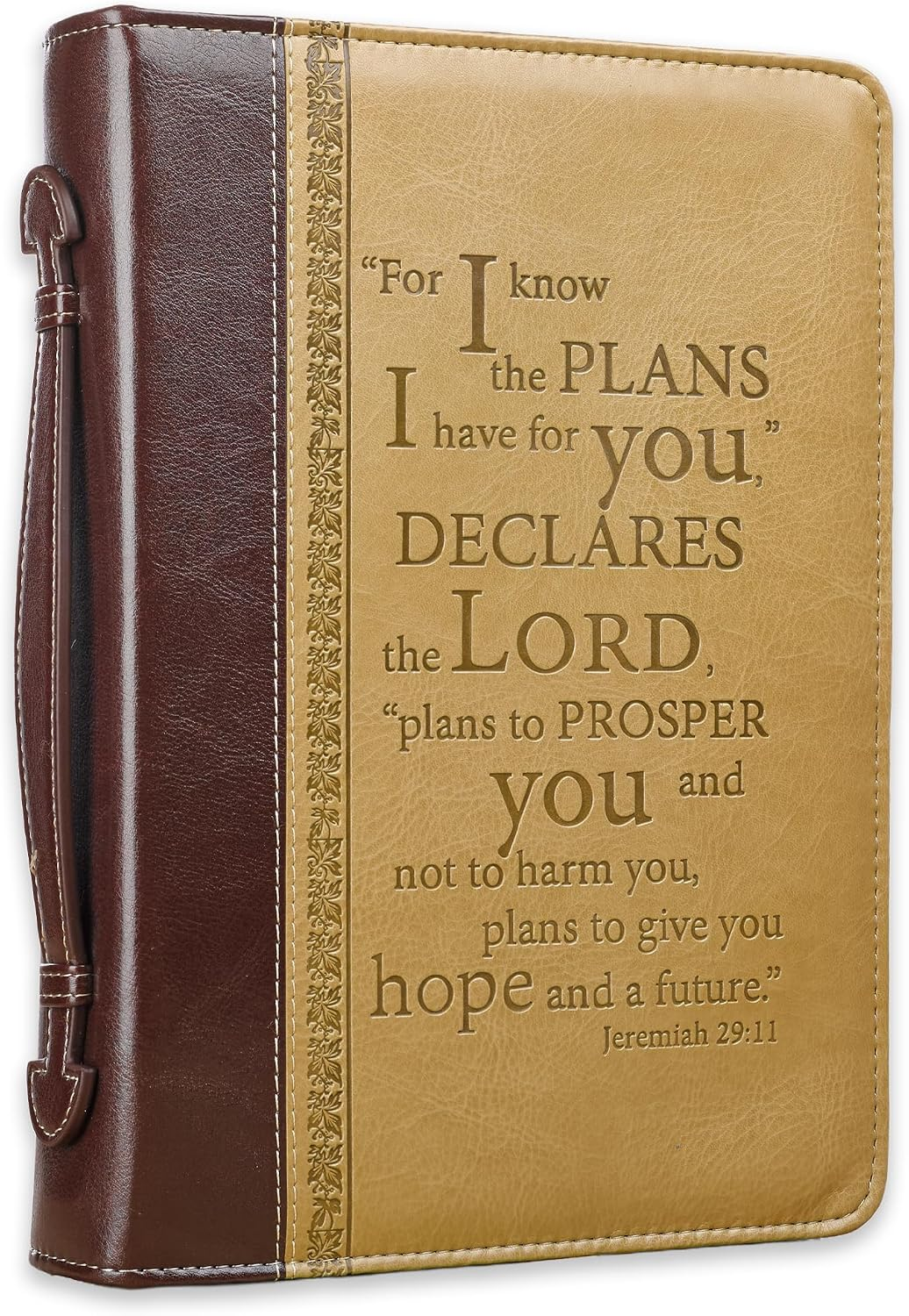 I Know the Plans Leather Large Two-Tone Bible Cover