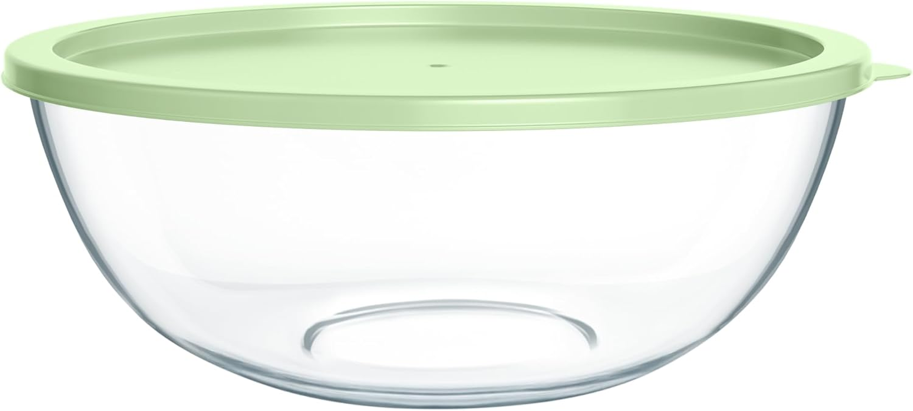 Extra Large Glass Mixing Bowls Clear Glass Salad Cooking Bowls for Kitchen Salad Bread Storage (6 Qt)
