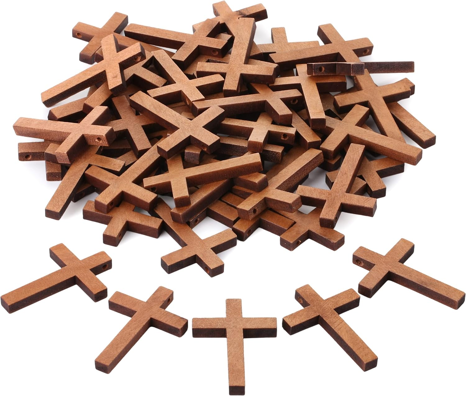 Mr. Pen- Wooden Crosses, 1.2X1.75 Inches, 50 Pack, Small Wooden Crosses, Wood Crosses for Crafts, Small Cross Pendant