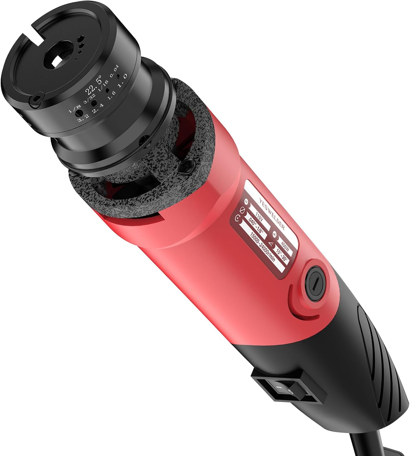Sharpener Grinder for TIG Welding, Handheld Electric, 110V TIG Welding Rotary Tool with Flat Grinding Block Cut-Off Slot, 4 Sizes 3 Angles