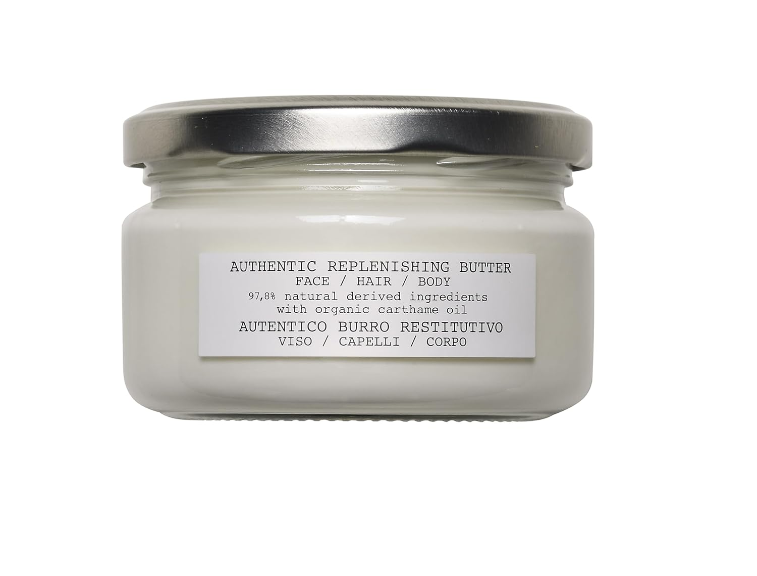 Davines Authentic Replenishing Butter, Deep Nourishing Mask for Face, Hair & Body - 98% Natural Shea Butter Formula - Restores Dry Skin & Damaged Hair, 6.76 Fl Oz
