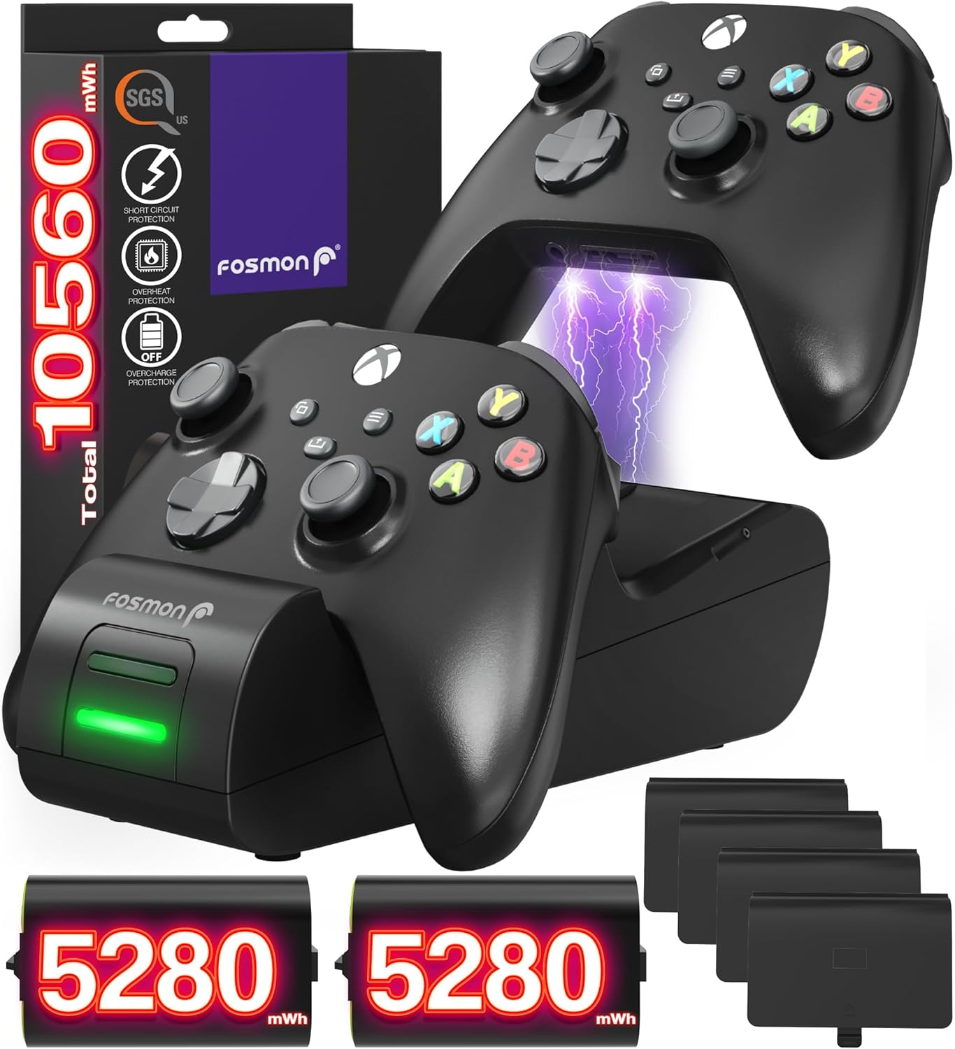 Dual 2 Max Charger Compatible with Xbox Series X/S/One/One X/One S Elite