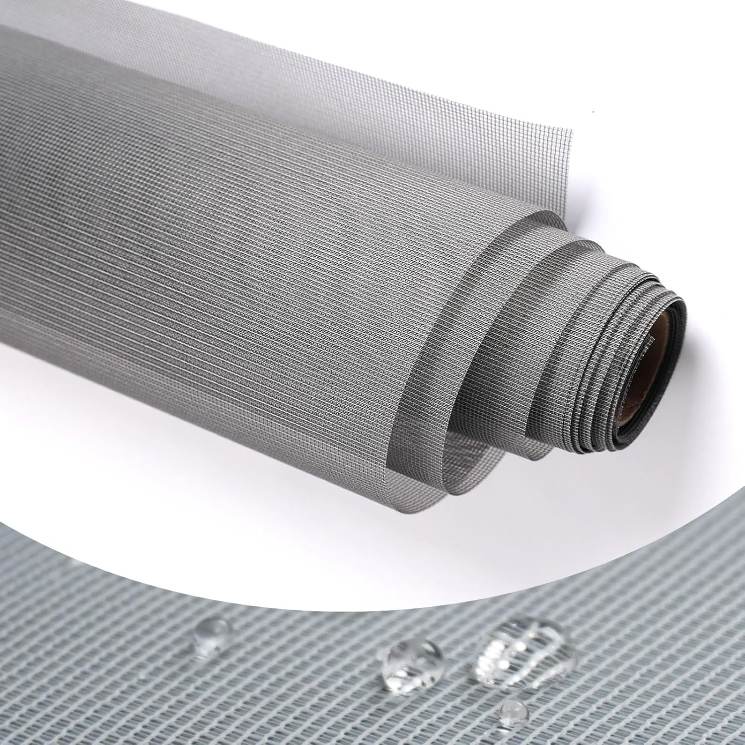 High Density Dustproof and Pollen Proof Net Screen Mesh Used to Replace Screen Windows and Doors (Grey High-Density Mesh, 109''X37''(276X95Cm))