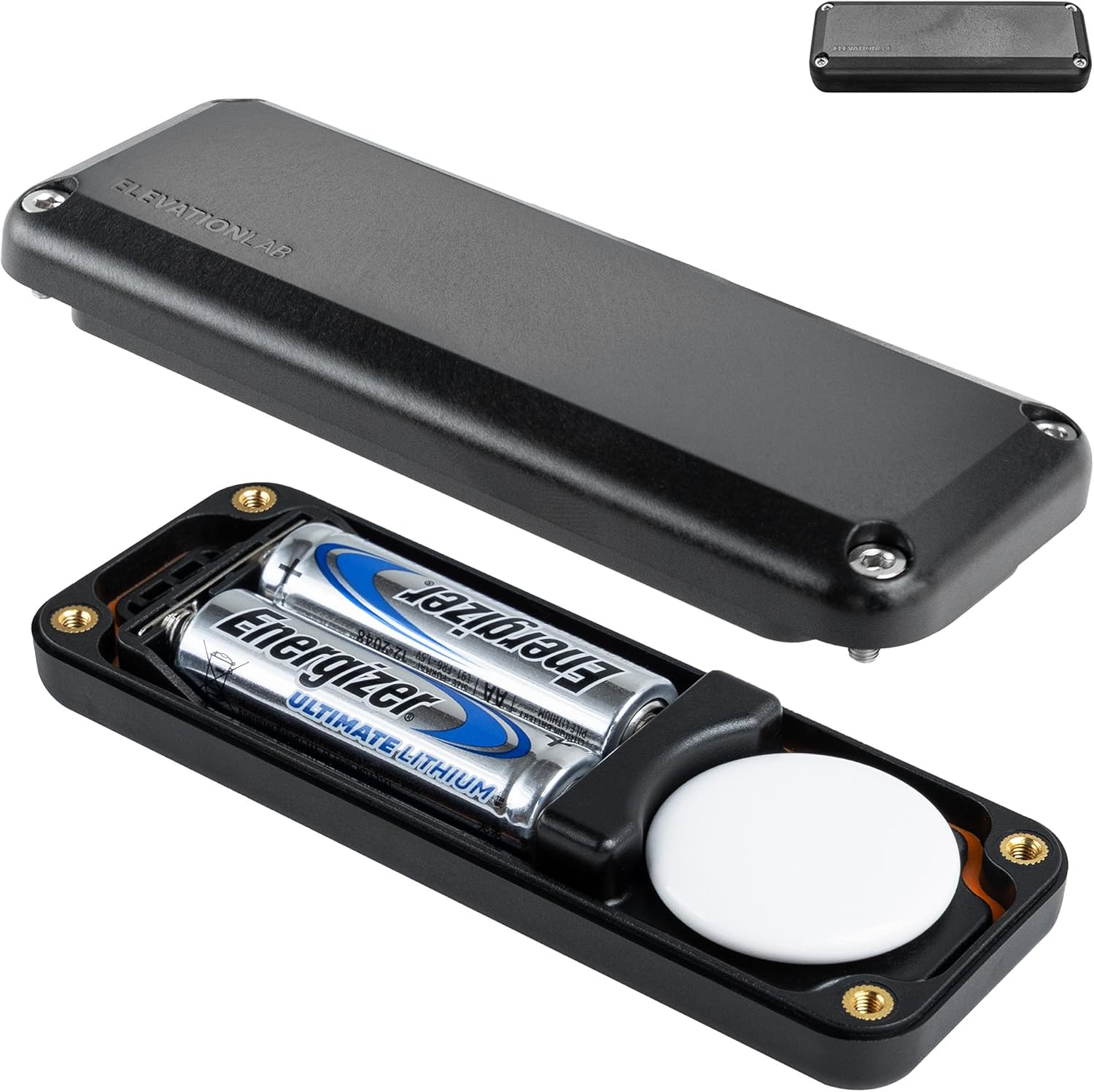 Airtag 10-Year Extended Battery Case - Uses AA Batteries - 14X More Capacity than CR2032 | Elevation Lab Timecapsule | Waterproof, CR 2032 Battery Replacement