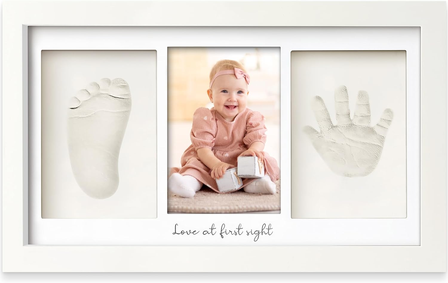 Baby Hand and Footprint Kit - Clay Handprint Keepsake Frame, Newborn Nursery 