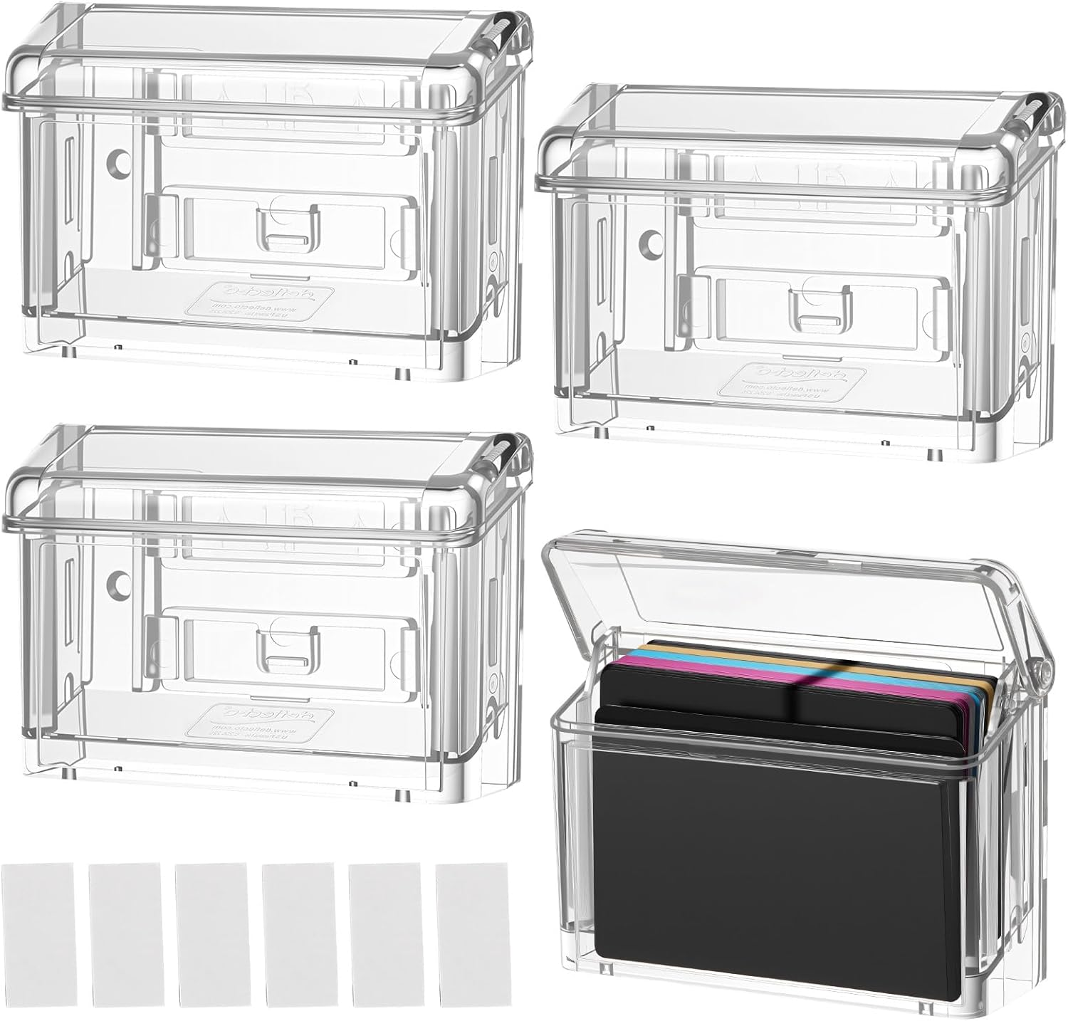 3 Pcs Outdoor Business Card Holder with Lid Clear Waterproof Business Card Holder Wall Mount Marketing Holders Grab for Office Store Trucks Wall Outdoor, 4.25 X 1.46 X 2.87 Inch