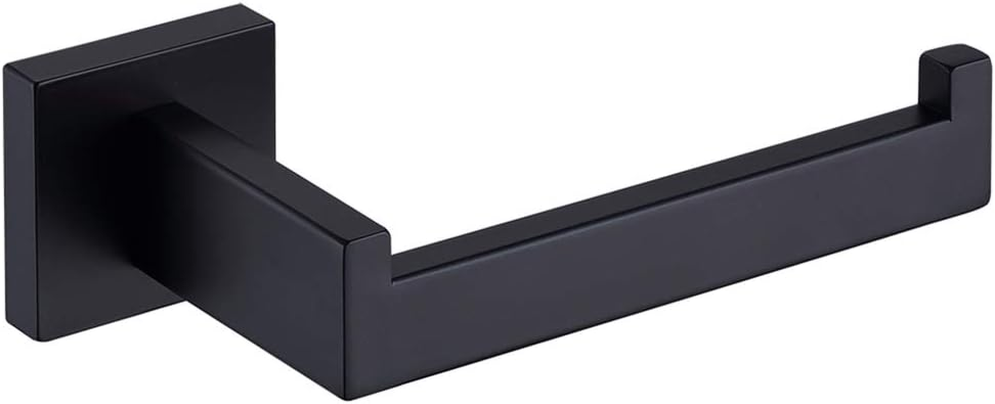 Toilet Paper Holder Matte Black, Toilet Tissue Roll Holders Dispenser and Hangers Wall Mounted for Bathroom & Kitchen, Stainless Steel Modern Square Style