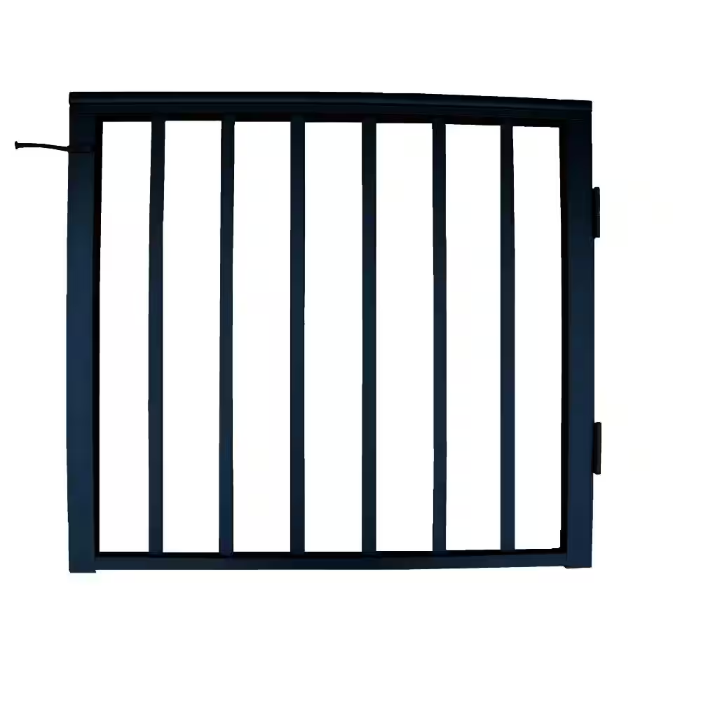 36 in X 42 In. Textured Black Pre-Built Aluminum Single-Panel Gate