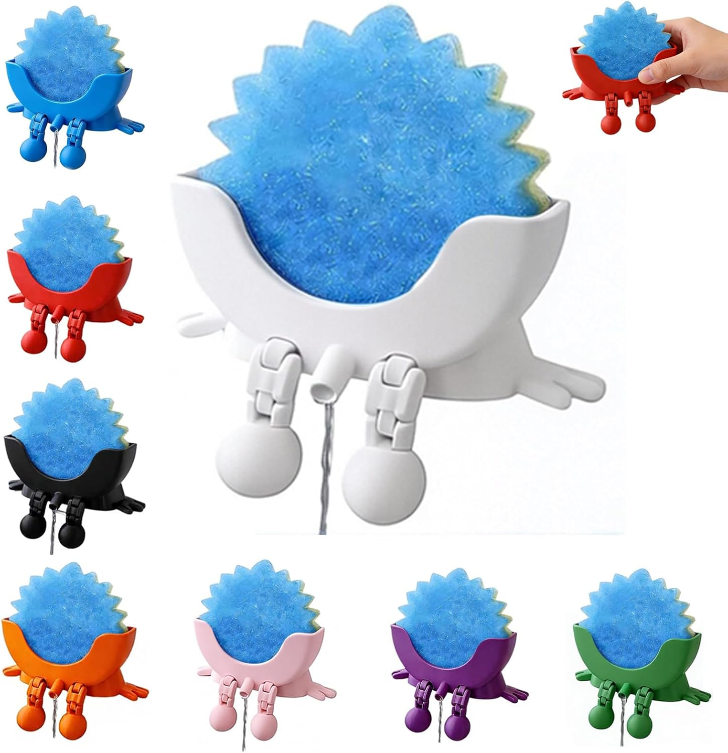 Soporte esponja fregadero divertido con drenaje impresion 3d para cocina kit