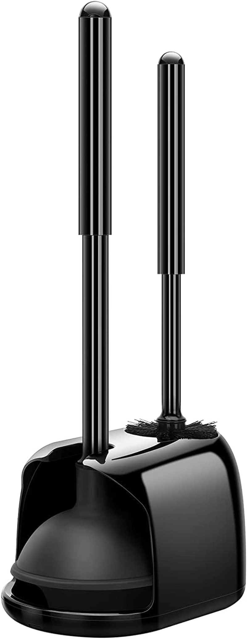 Toilet Brush and Plunger Set, Toilet Plungers for Bathroom Heavy Duty Toilet Bowl Brush and Holder Hidden Toilet Plunger and Brush Set for Deeply Cleaning - Black