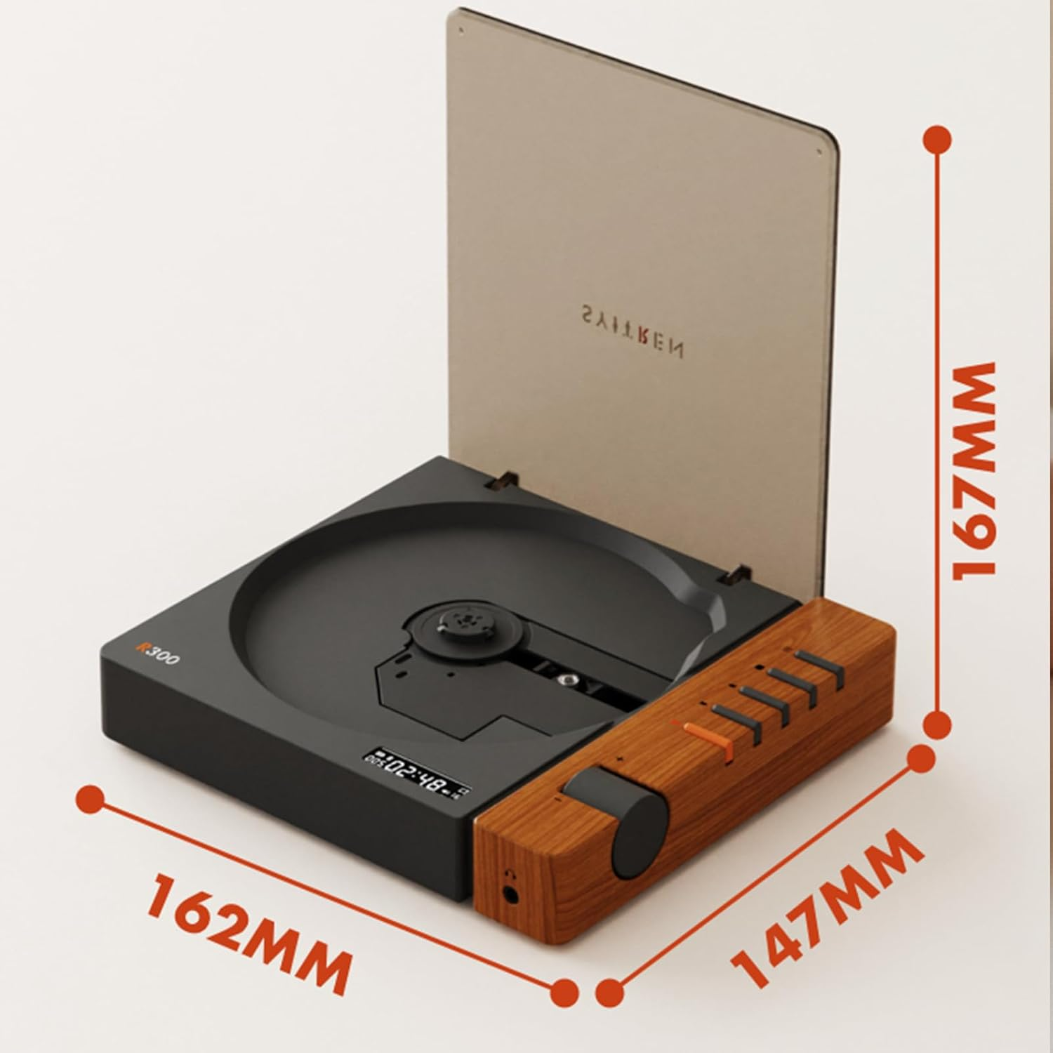 syitren R300 CD Player Portable Bluetooth Desktop Retro CD Players for Home,W... - Picture 10 of 13